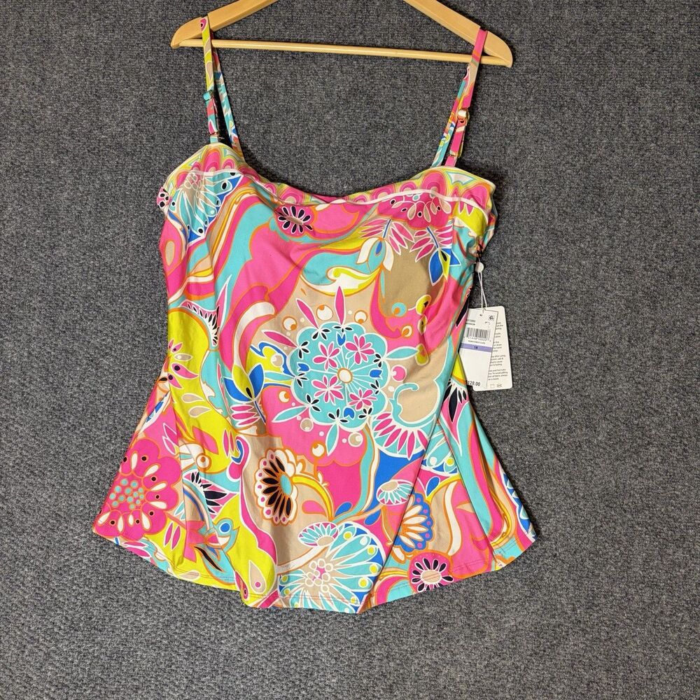 Trina Turk Venus Multi Color Tankini Top (Top Only)